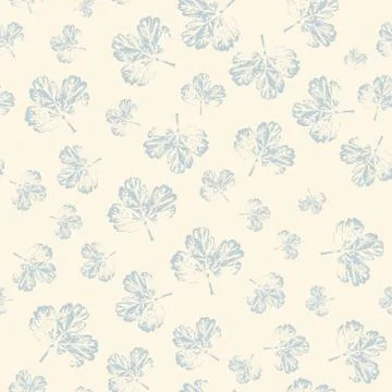 Pattern with leaves in pastel on light background Stock Illustration