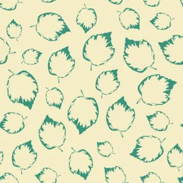 Pattern with leaves in pastel on warm background Stock Illustration