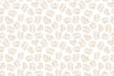 Pattern leaves seamless. Beige palm leaves deisgn texture background. Vector Stock Illustration