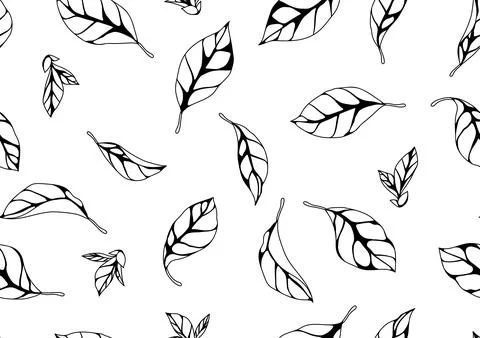 Pattern with leaves. Spring or summer stylized foliage. Illustrazione stock