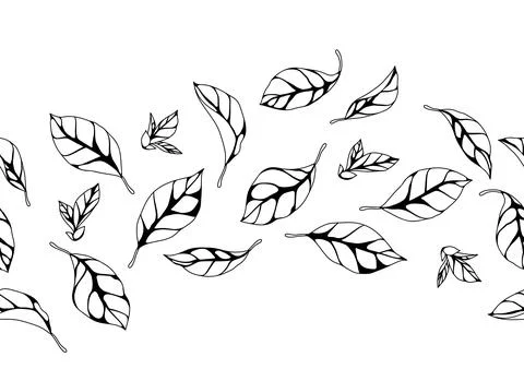 Pattern with leaves. Spring or summer stylized foliage. Stock Illustration