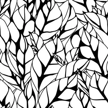 Pattern with leaves. Spring or summer stylized foliage. Illustrazione stock