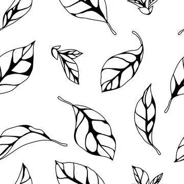 Pattern with leaves. Spring or summer stylized foliage. Illustrazione stock