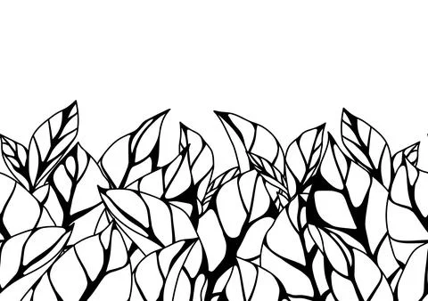 Pattern with leaves. Spring or summer stylized foliage. Stock Illustration