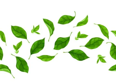 Pattern with leaves. Spring or summer stylized foliage. Illustrazione stock