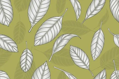Pattern of leaves, textiles, texture Stock Illustration
