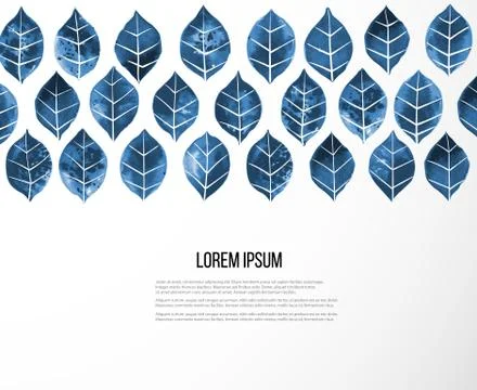 Pattern with leaves on white background and place for your text Illustrazione stock