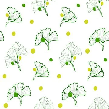 Pattern with leaves on white Stock Illustration