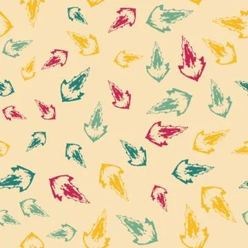 Pattern with leaves on yellow background Stock Illustration
