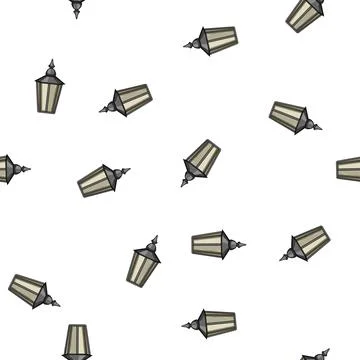 Pattern led exterior lamp cartoon vector Stock Illustration