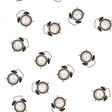 Pattern led travel alarm clock cartoon vector Stock Illustration