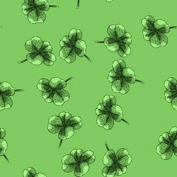 Pattern legume clover sketch hand drawn Stock Illustration