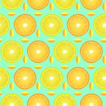 Pattern with lemon and orange slices Stock Illustration