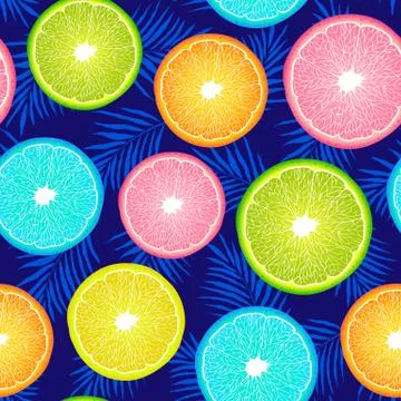 Pattern with lemon slices Stock Illustration