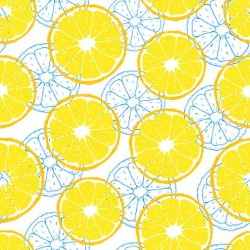 Pattern with lemon slices Illustrazione stock