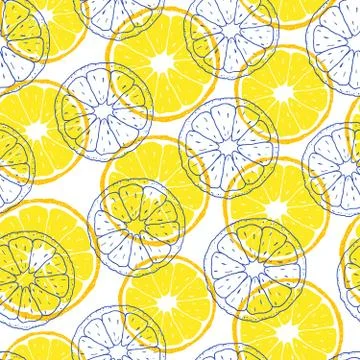 Pattern with lemon slices Stock Illustration
