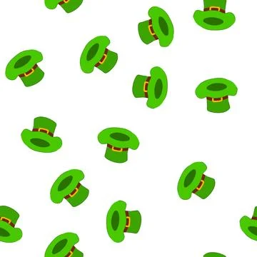 Pattern leprechaun green hat patrick cartoon vector Stock Illustration