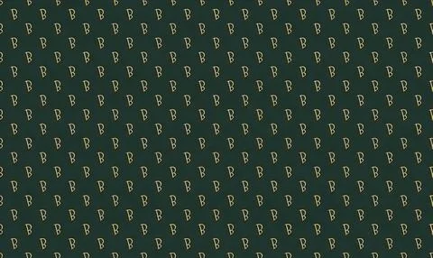Pattern of letter b in white and gold on dark background Stock Illustration