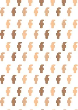 Pattern with letters f of coffee colors Stock Illustration