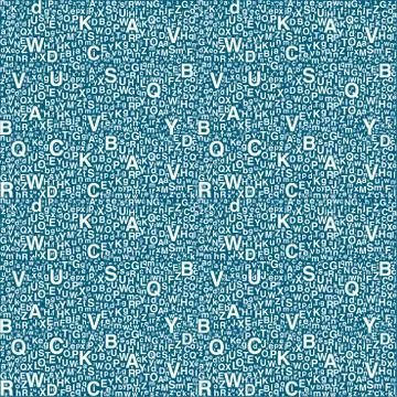 A pattern of letters. Letters of different sizes Stock Illustration