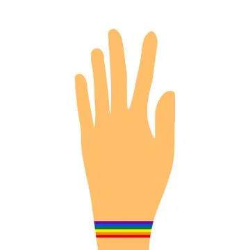 Pattern with LGBT icon. Flag LGBT, hand. Template design, vector illustration Illustrazione stock