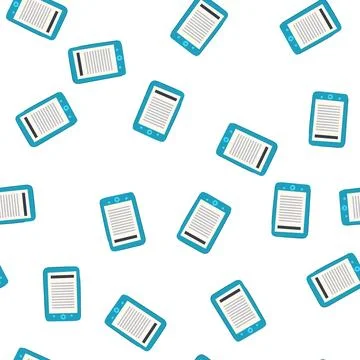 Pattern library e-reader cartoon vector Stock Illustration