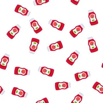 Pattern lid ketchup bottle cartoon vector Stockillustratie