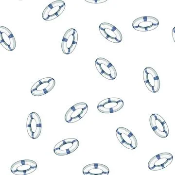 Pattern life lifebuoy cartoon vector 库存插图