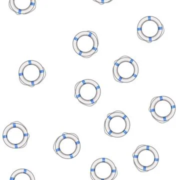 Pattern lifeguard lifebuoy cartoon vector 库存插图