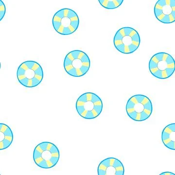 Pattern lifesaver inflatable ring cartoon vector Stock Illustration