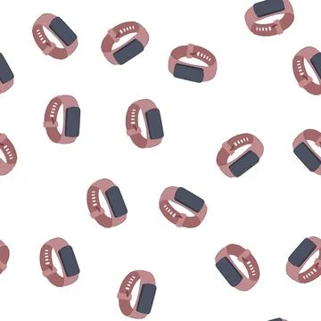 Pattern lifestyle smart watch cartoon vector Stock Illustration
