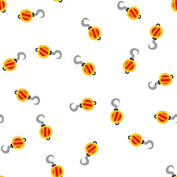 Pattern lift crane hook cartoon vector Ilustración de archivo