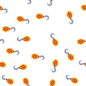 Pattern lifting crane hook cartoon vector 스톡 일러스트