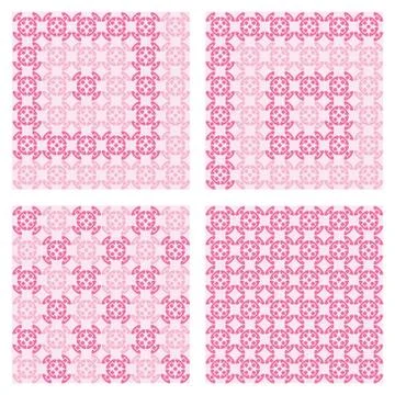 Pattern in light and dark shades of pink with decorations shaped candies Stock Illustration