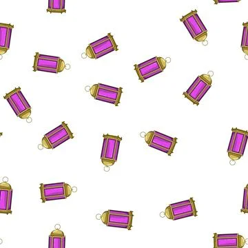 Pattern light arabic lantern cartoon vector 库存插图