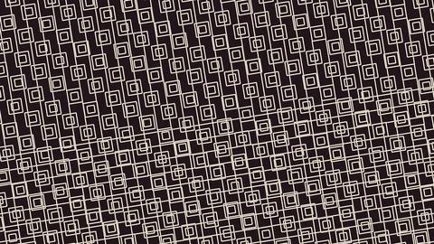 Pattern of light beige square motifs on dark brown background filling the fra 库存插图