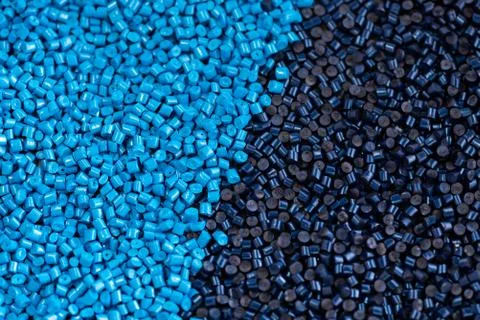 Pattern of light blue and dark blue polymers Foto stock
