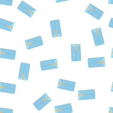Pattern light blue closed envelope securing important documents Stock Illustration
