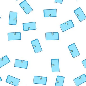 Pattern Light blue travel wallet closing with button イラスト素材