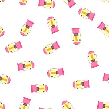 Pattern light camping lamp cartoon vector Illustrazione stock