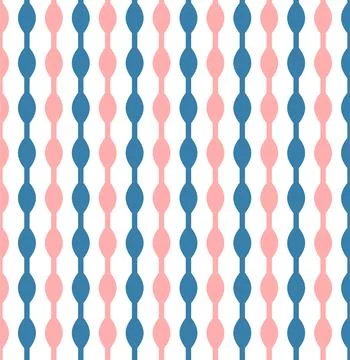 Pattern of light pink and blue oval shapes connected by vertical lines. Stock Illustration