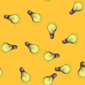Pattern lightbulb bulb sketch hand drawn Stock Illustration