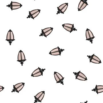 Pattern lighting exterior lamp cartoon vector Stock Illustration