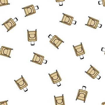 Pattern lightweight soft shell suitcase cartoon vector 库存插图