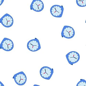 Pattern lightweight travel alarm clock cartoon vector Stock Illustration