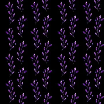 Pattern lilac Rowan leaf on a blak background Stock Illustration