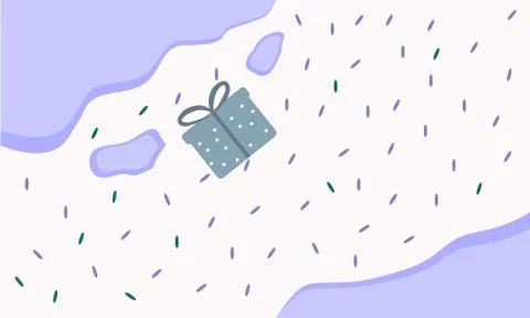 Pattern in lilac shades and gift, vector graphics Stock Illustration