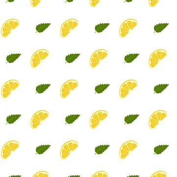 Pattern with lime and leaves. vector illustration Stock Illustration