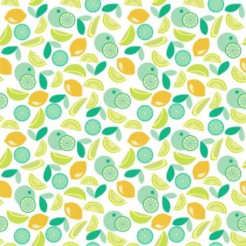 Pattern with Lime, lemon and orange slices Stock Illustration