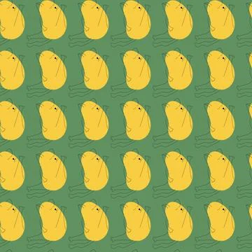 Pattern with line and spot. Cat in the style of line art with yellow spot. ve Stock Illustration